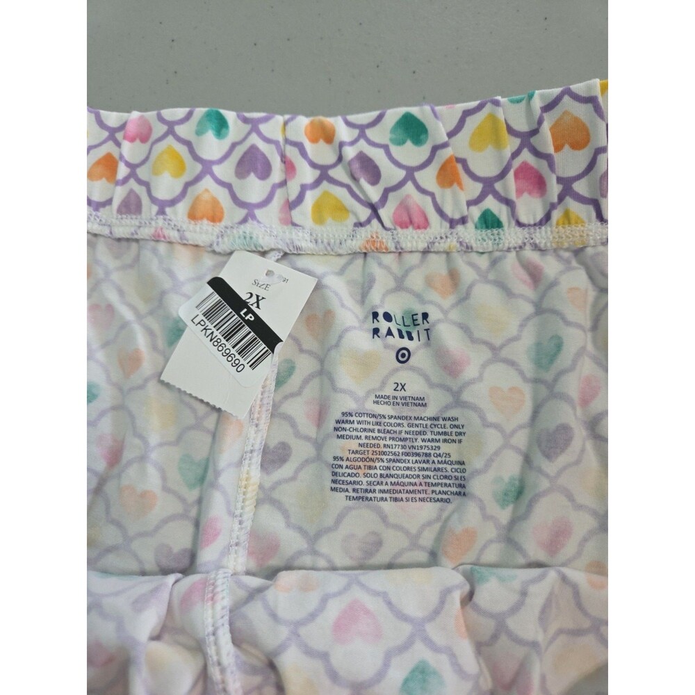 Roller Rabbit x Target Women’s Geo Hearts Pajama shorts 2x new with tags - Picture 3 of 5